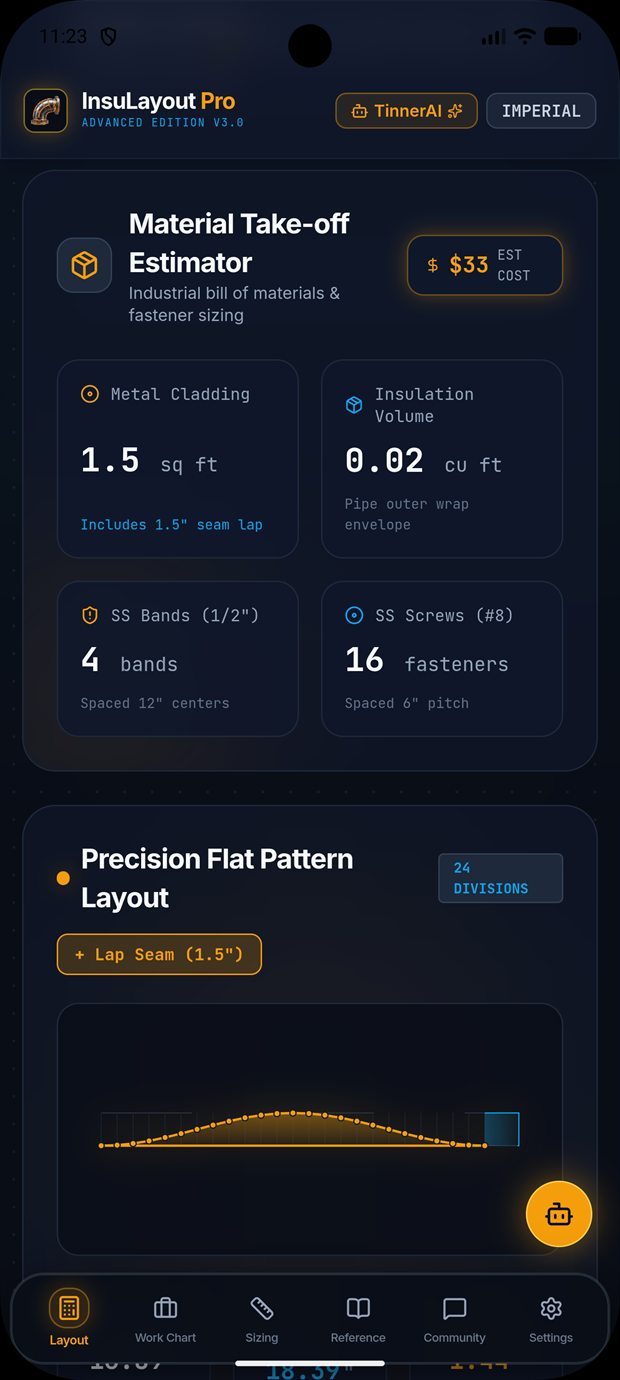 InsuLayout Pro layout screen
